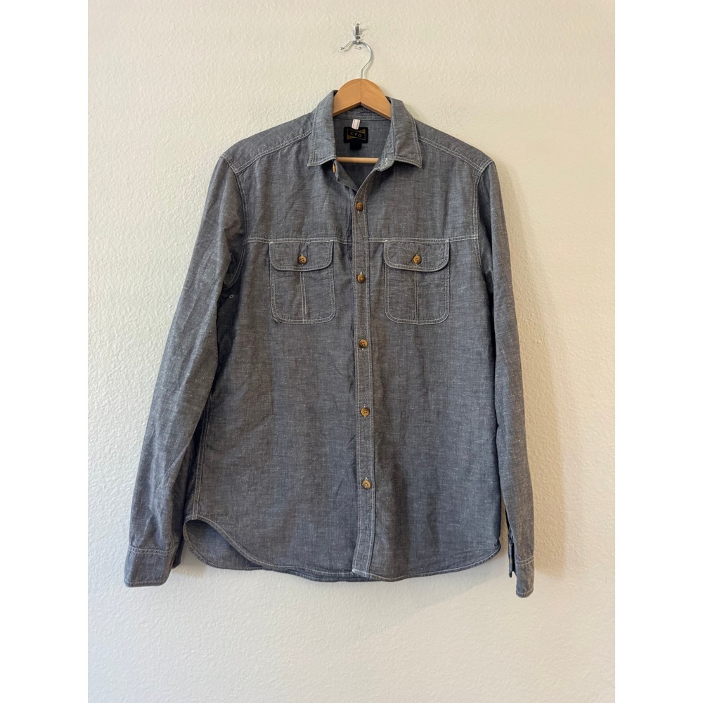 CPO Provisions Chambray Shirt Double Pocket Button Down Small Gray Excellent